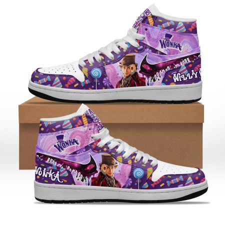 Willy Wonka AJ1 High Sneakers Shoes For Men And Women