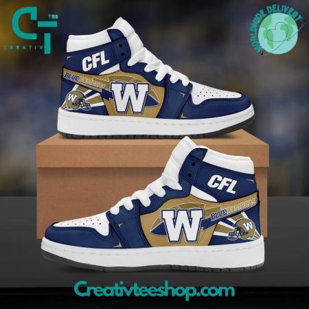 Winnipeg Blue Bombers  AJ1 High Sneakers Shoes For Men And Women