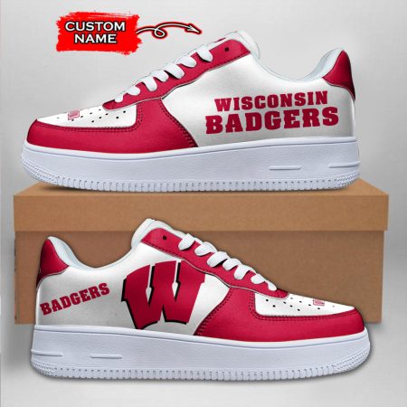Wisconsin Badgers NCAA Air Low-Top Sneakers Shoes For Men And Women