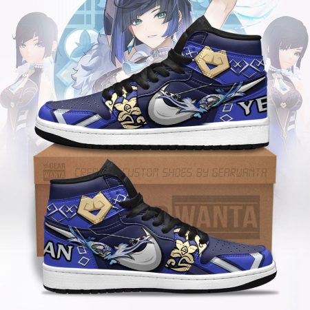 Yelan Sw Genshin Impact AJ1 High Sneakers Shoes For Men And Women