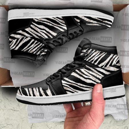 Zebra Skin AJ1 High Sneakers Shoes For Men And Women