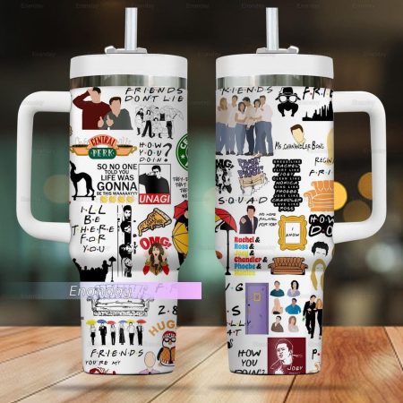 Friends TV Series  Custom Quencher 30oz or 40oz Stainless Steel Tumbler With Handle HG