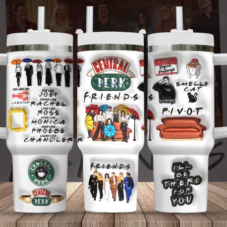 Friends TV Series Custom  Quencher 40oz Stainless Steel Tumbler HG With Handle