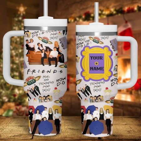 Friends TV Series Custom  Quencher 40oz Stainless Steel Tumbler HG With Handle