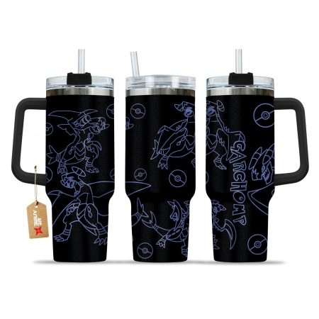 Garchomp Pokemon Anime Custom Stanley Quencher 30oz or 40oz Stainless Steel Tumbler With Handle HG
