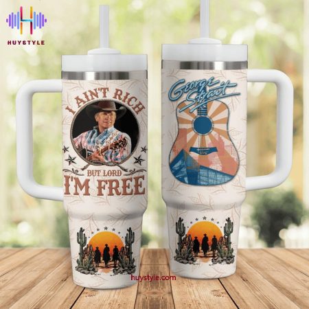 George Strait Music Custom  Quencher 40oz Stainless Steel Tumbler HG With Handle