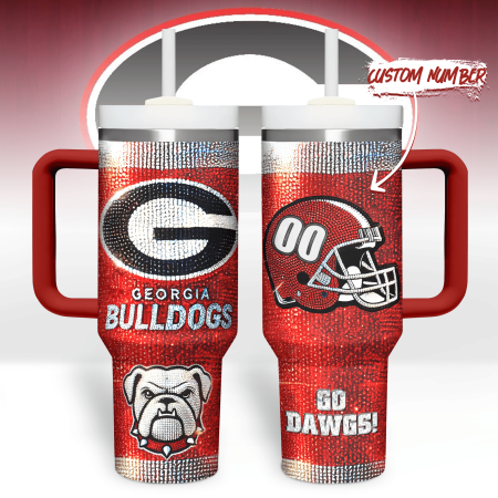 Georgia Bulldogs NCAA Custom Stanley Cup 40 oz 30 oz Tumbler With Handle