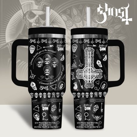 Ghost Music Custom Stanley Quencher  30oz or 40oz Stainless Steel Tumbler With Handle HG Stainless Steel Tumbler With Handle