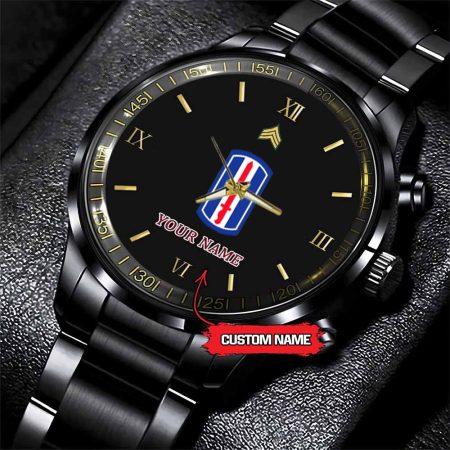 193rd Infantry Brigade Army Personalized Black Stainless Steel Watch