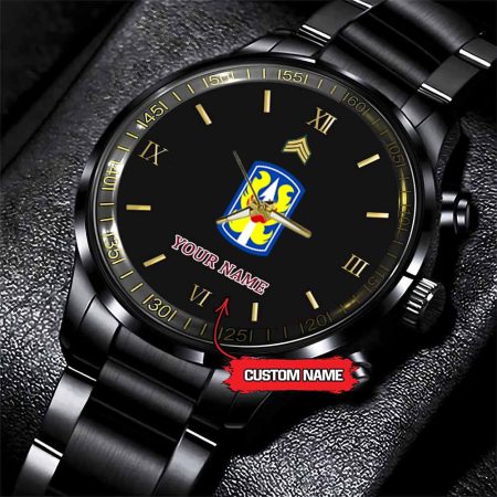 199th Infantry Brigade Army Personalized Black Stainless Steel Watch