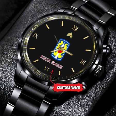 199th Light Infantry Brigade Army Personalized Black Stainless Steel Watch