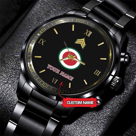 37th Infantry Division Army Personalized Black Stainless Steel Watch