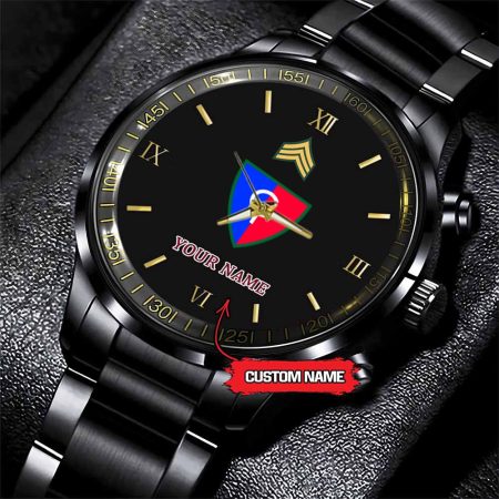 38th Infantry Division Army Personalized Black Stainless Steel Watch