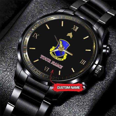 504th Infantry Regiment Army Personalized Black Stainless Steel Watch