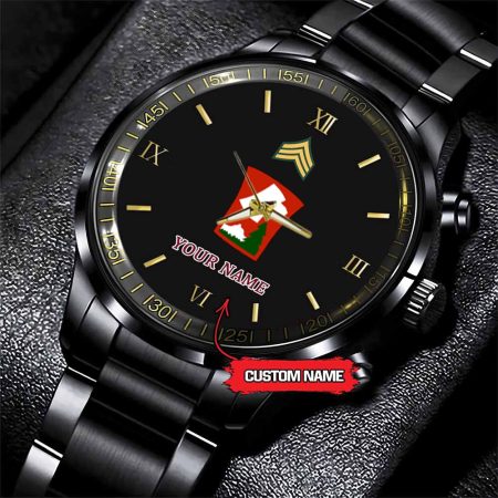 70th Infantry Division Army Personalized Black Stainless Steel Watch