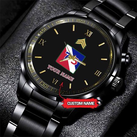 75th Innovation Command Army Personalized Black Stainless Steel Watch
