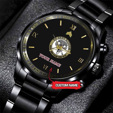 75th Ranger Regiment United States Army Rangers Army Personalized Black Stainless Steel Watch