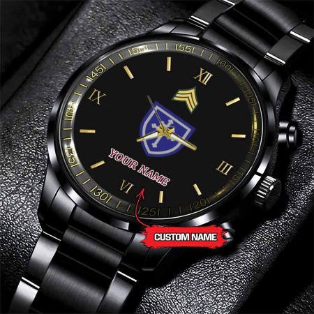 79th Infantry Division Army Personalized Black Stainless Steel Watch