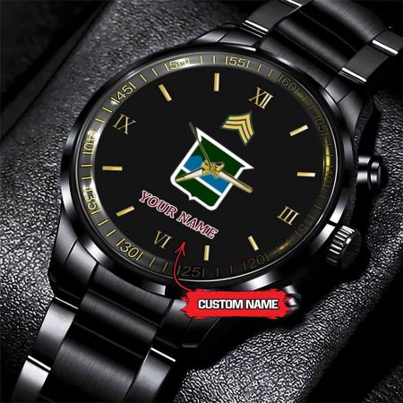 80th Infantry Division Army Personalized Black Stainless Steel Watch