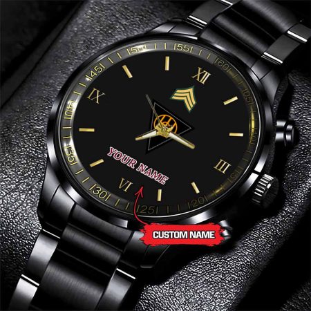 83rd Infantry Division Army Personalized Black Stainless Steel Watch