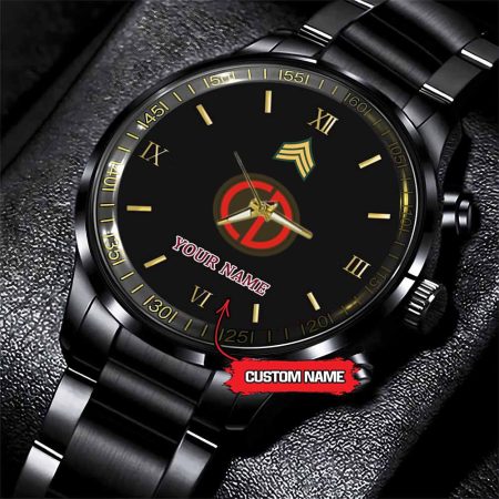 85th Infantry Division Army Personalized Black Stainless Steel Watch