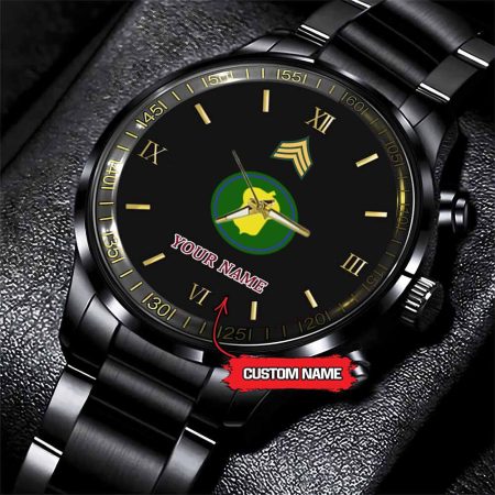 87th Infantry Division Army Personalized Black Stainless Steel Watch