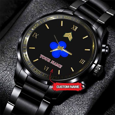 88th Infantry Division Army Personalized Black Stainless Steel Watch