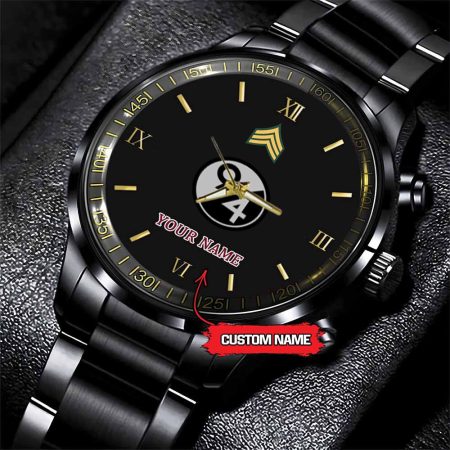 94th Infantry Division Army Personalized Black Stainless Steel Watch