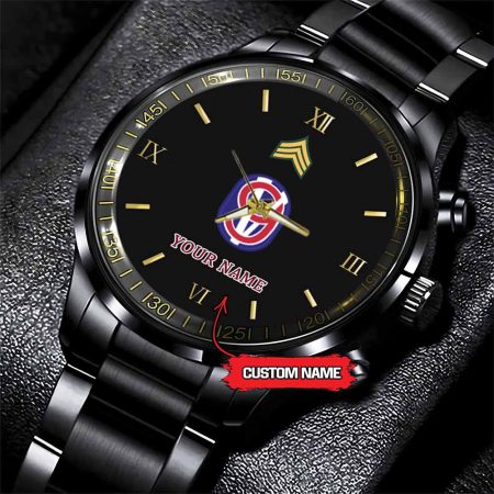 95th Infantry Division Army Personalized Black Stainless Steel Watch