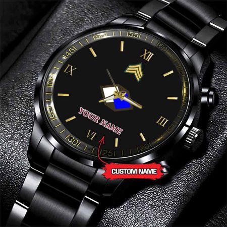 96th Sustainment Brigade Army Personalized Black Stainless Steel Watch
