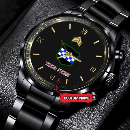 99th Infantry Division Army Personalized Black Stainless Steel Watch