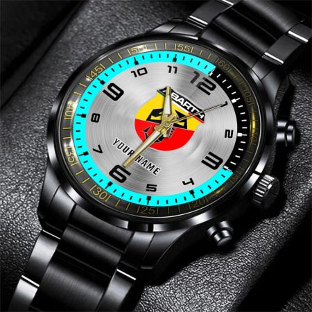 Abarth Motorcycle Personalized Black Stainless Steel Hand Watch For Fan