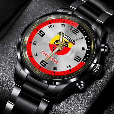 Abarth Motorcycle Personalized Black Stainless Steel Hand Watch For Fan