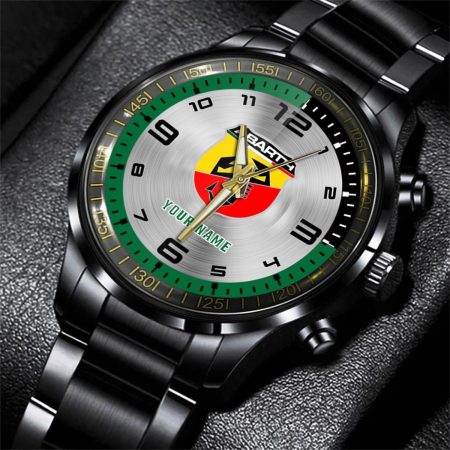 Abarth Motorcycle Personalized Black Stainless Steel Hand Watch For Fan