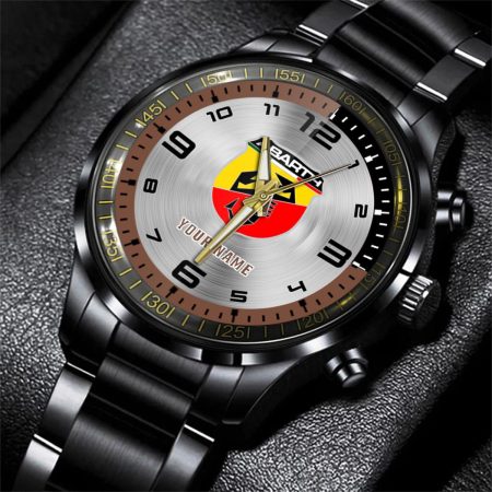 Abarth Motorcycle Personalized Black Stainless Steel Hand Watch For Fan
