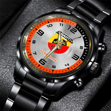 Abarth Motorcycle Personalized Black Stainless Steel Hand Watch For Fan