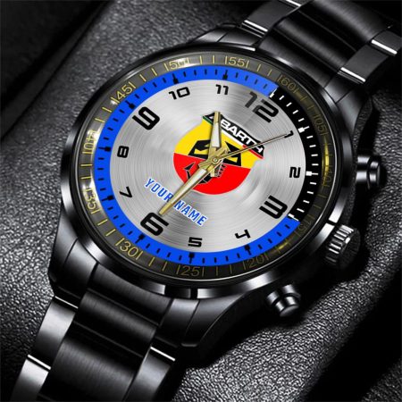 Abarth Motorcycle Personalized Black Stainless Steel Hand Watch For Fan