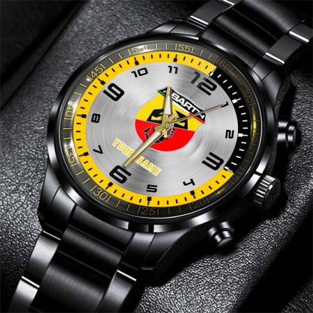 Abarth Motorcycle Personalized Black Stainless Steel Hand Watch For Fan