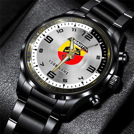 Abarth Motorcycle Personalized Black Stainless Steel Hand Watch For Fan