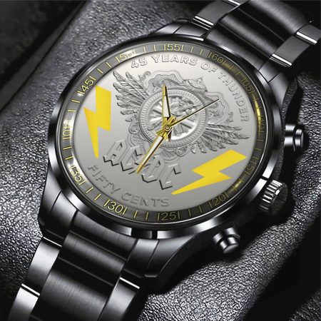 AC/DC Music Black Stainless Steel Watch Gift For Fan