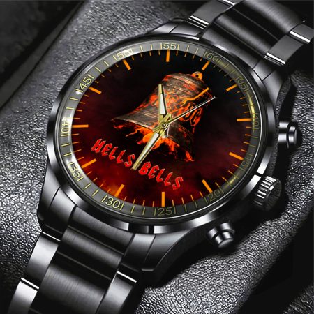 AC/DC Music Black Stainless Steel Watch Gift For Fan