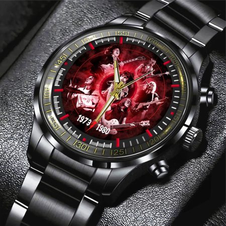 AC/DC Music Black Stainless Steel Watch Gift For Fan
