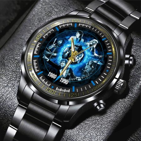 AC/DC Music Black Stainless Steel Watch Gift For Fan