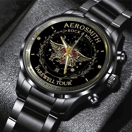 Aerosmith Black Stainless Steel Watch Gift For Fan