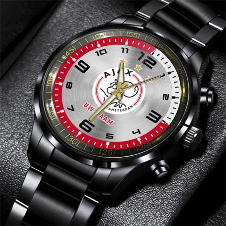 AFC Ajax Eredivisie Personalized Black Stainless Steel Hand Watch For Fan