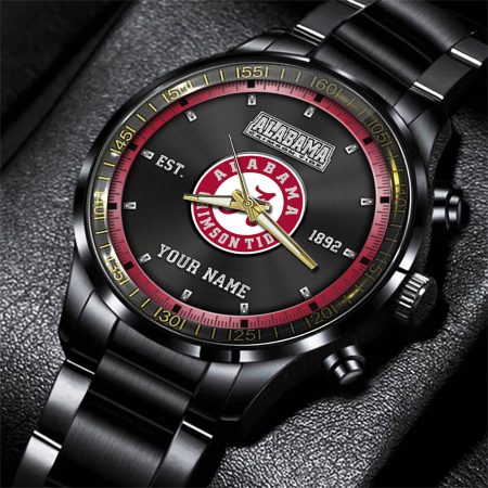 Alabama Crimson Tide NCAA Personalized Black New Hand Watch Gifts For Fans