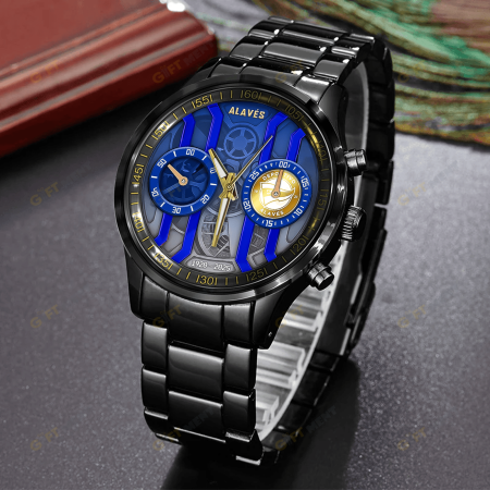 Alavés Black La Liga Stainless Steel Watch Gift For Fan
