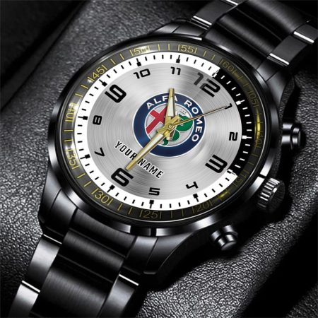 Alfa Romeo Car Personalized Black Stainless Steel Hand Watch For Fan