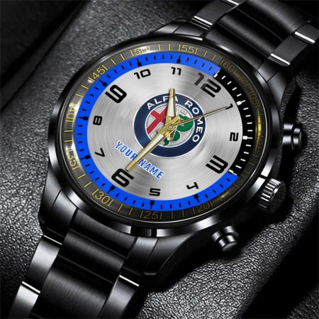 Alfa Romeo Car Personalized Black Stainless Steel Hand Watch For Fan