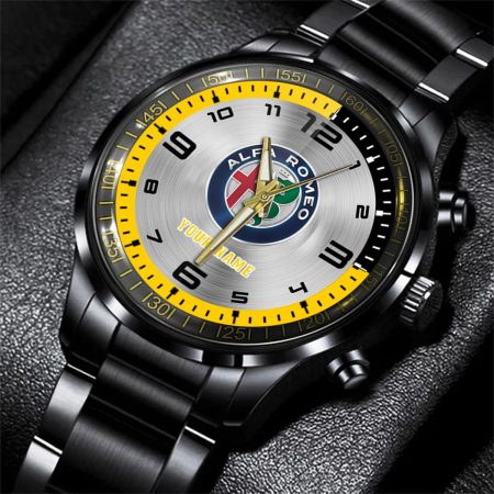 Alfa Romeo Car Personalized Black Stainless Steel Hand Watch For Fan